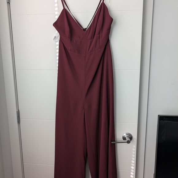 Fame and Partners Deep Red Jumpsuit - Picture 1 of 2